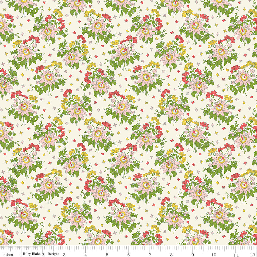 POSTCARD FROM PARADISE Passionflower Flower A Yardage