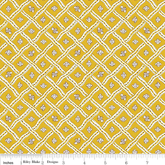 LIBERTY MEADOW FLOWERS Bumble Trellis A Yardage