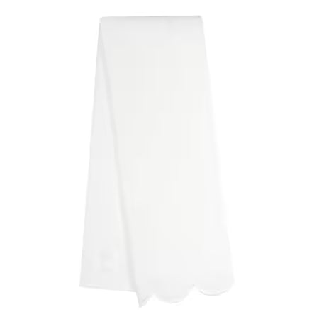 Zoom Icon NEEDLEART White Scalloped Edge Tea Towel