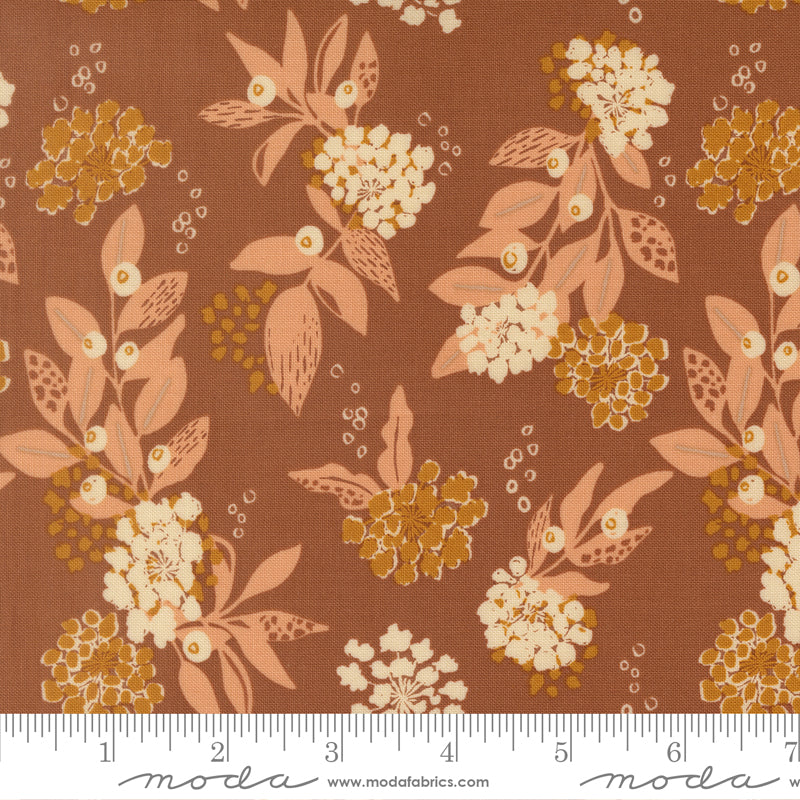 WELLSPRING Dark Clay Florals Yardage