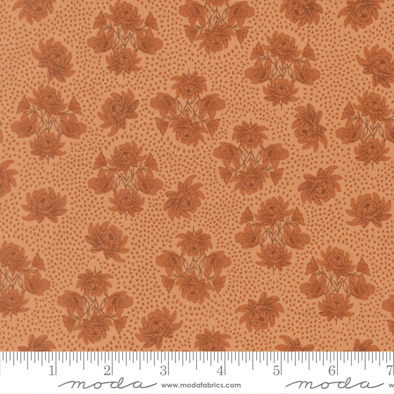 WELLSPRING Coral Seashell Floral Dots Yardage
