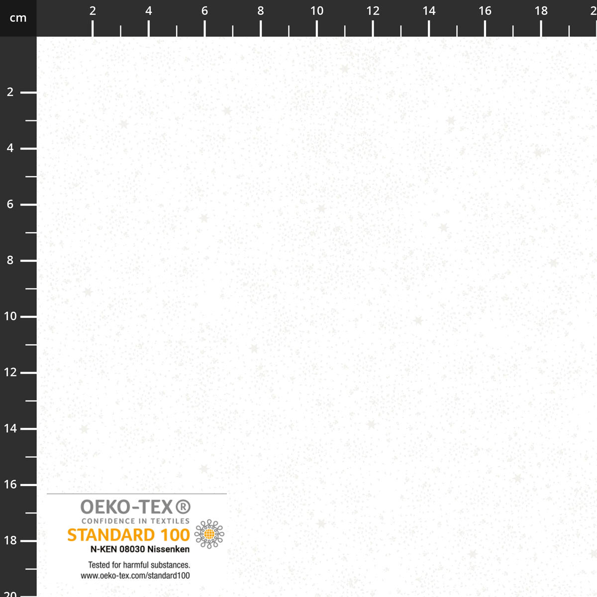 SNOW CRYSTALS Small Dots & Stars White Pearl Yardage