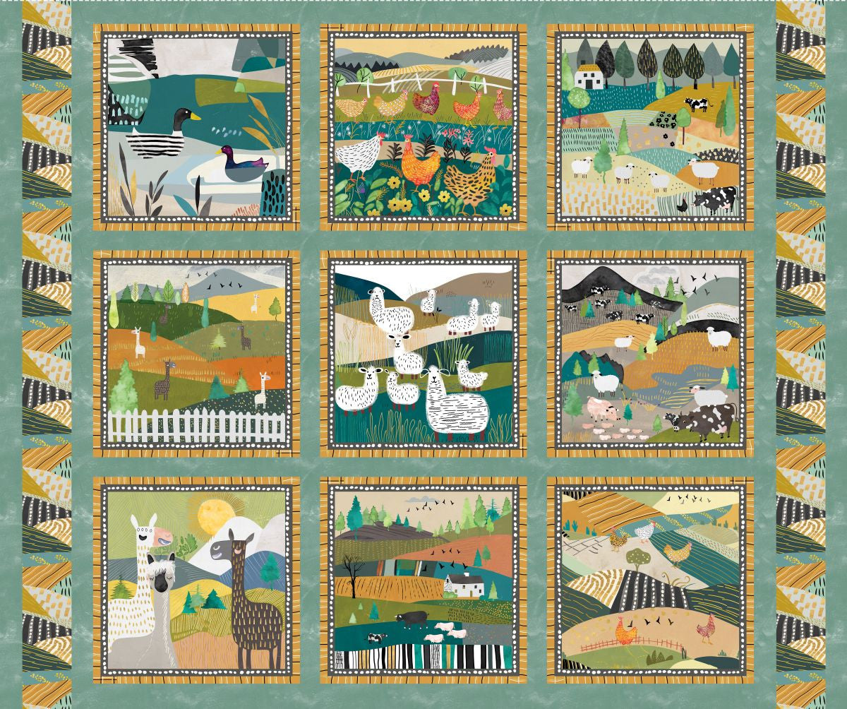 HIGHLAND NATURE WALK Farm Blocks Panel