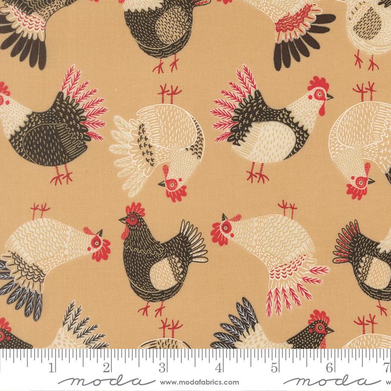 THE HENHOUSE Hay Tossed Chickens Yardage
