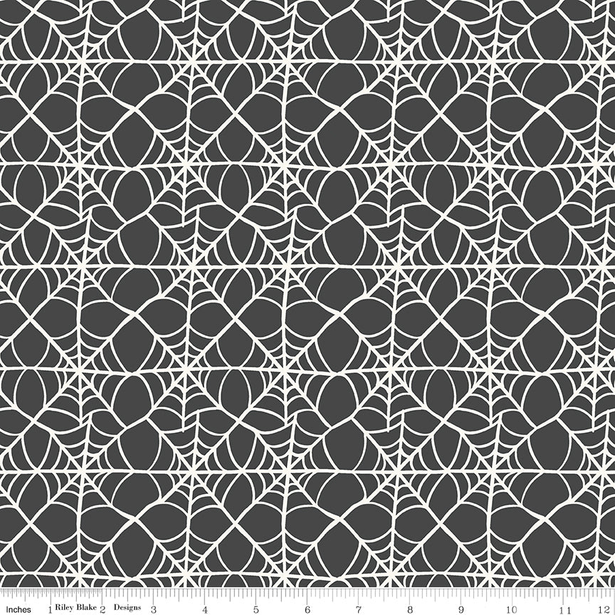 HEY PUMPKIN Webs Charcoal Yardage