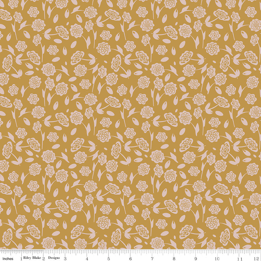 HONEY LOCUST Peonies Honeycomb Yardage