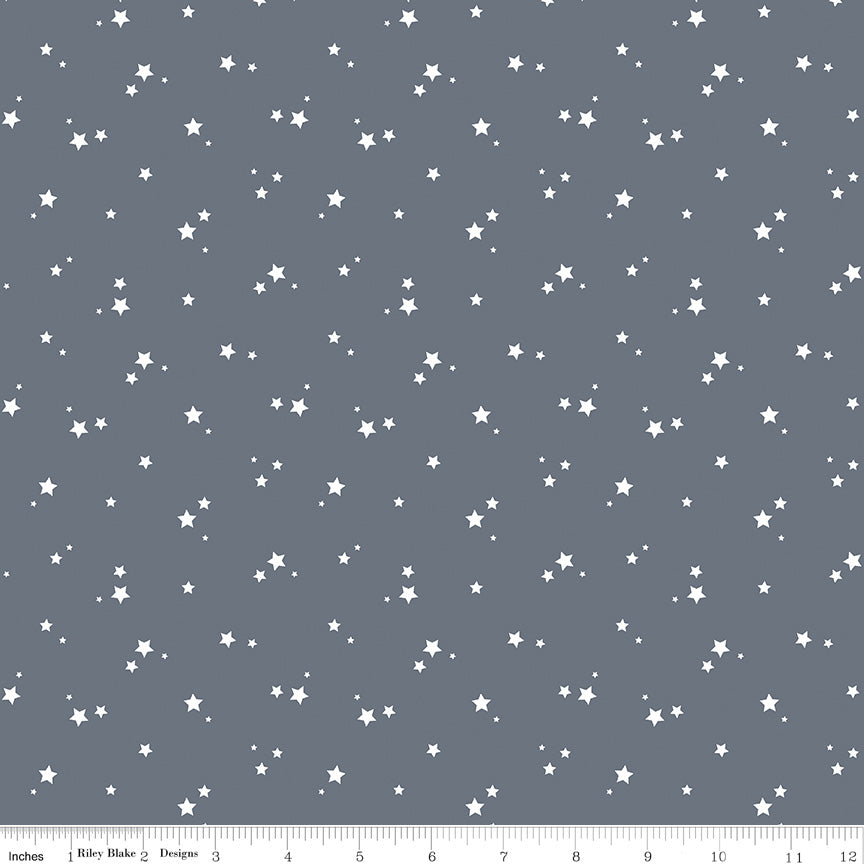 COZY BEBE Stars Blue Yardage