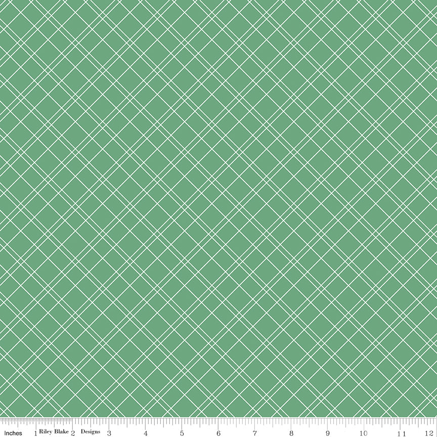 SIMPLE PLEASURES Grid Grass Yardage