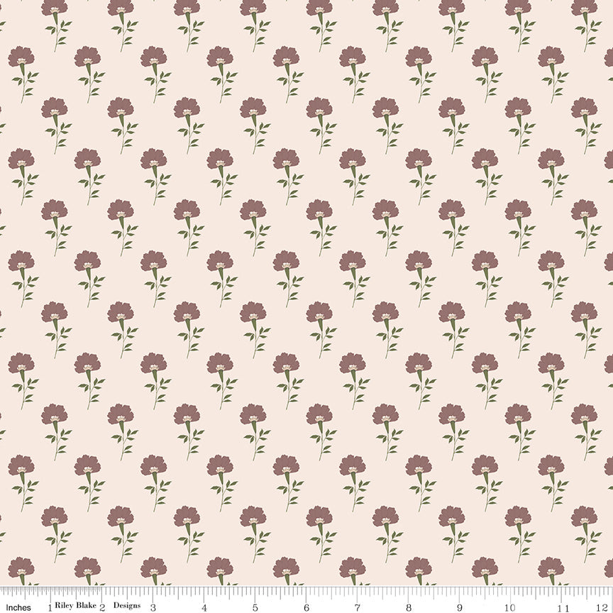 THREADS OF GRACE Flora Latte Yardage