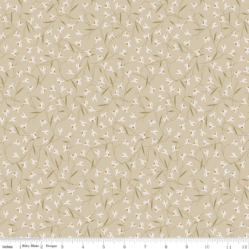 THREADS OF GRACE Snow Drop Taupe Yardage