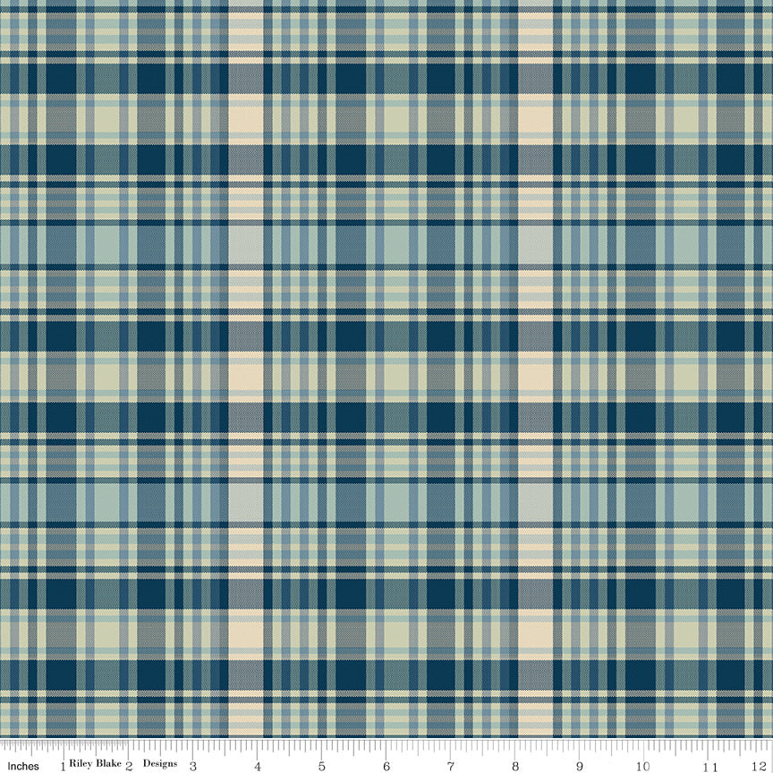 PLAID - VENTURE CLUB Fisher Blue Yardage