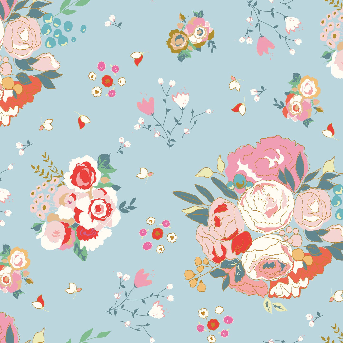 COTTON NOOK Main Sky Yardage