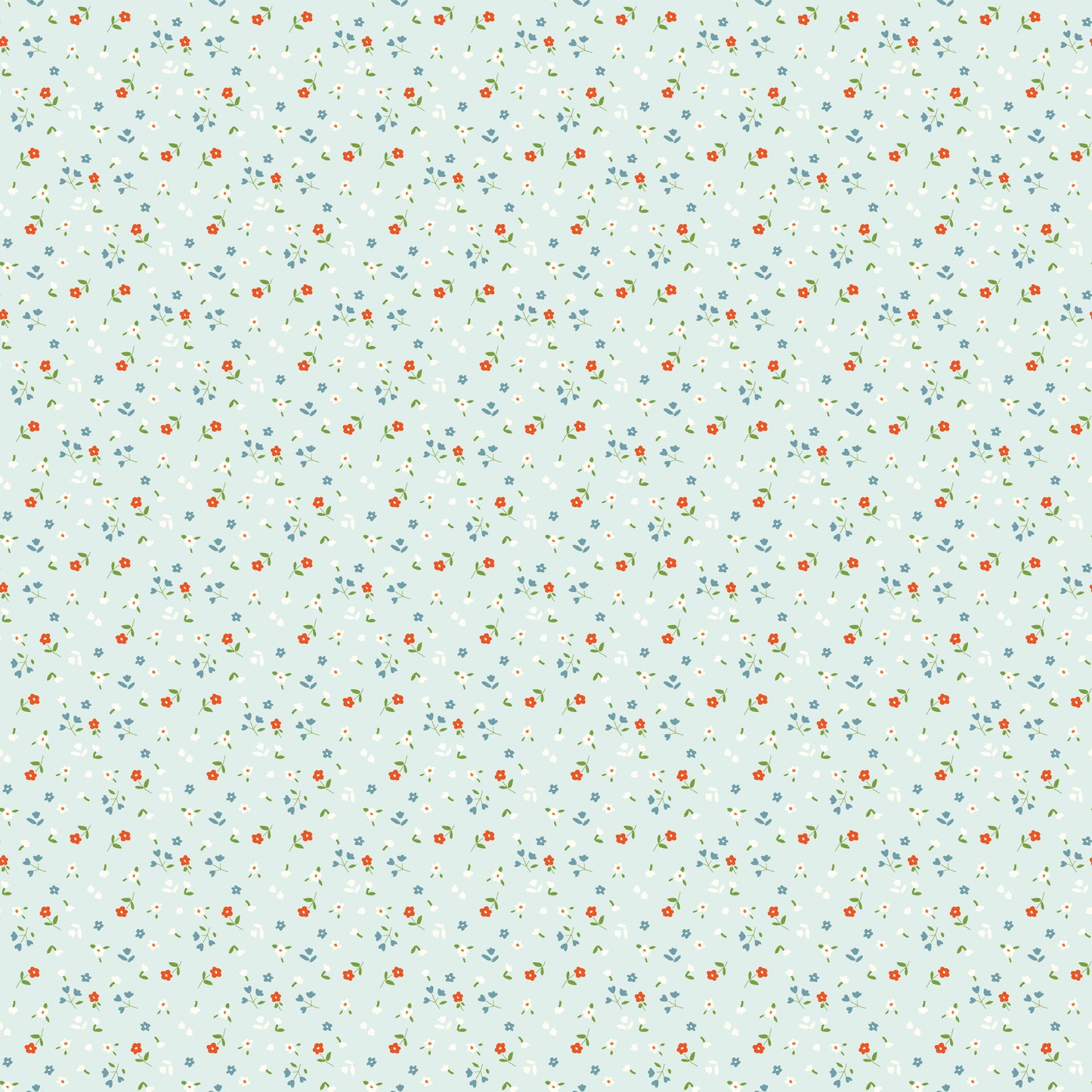 COTTON NOOK Flowers Bleached Denim Yardage