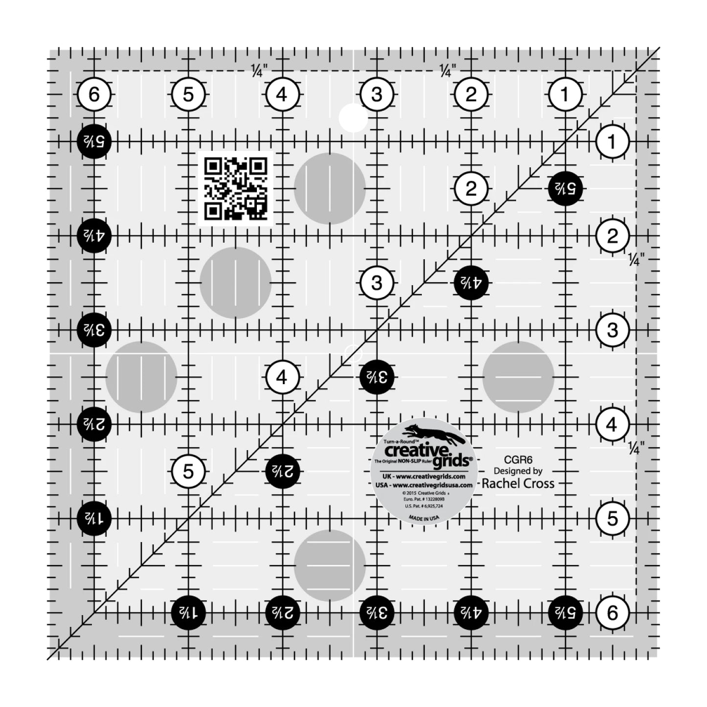 Creative Grids Quilt Ruler 6 1/2in x 6 1/2in Square