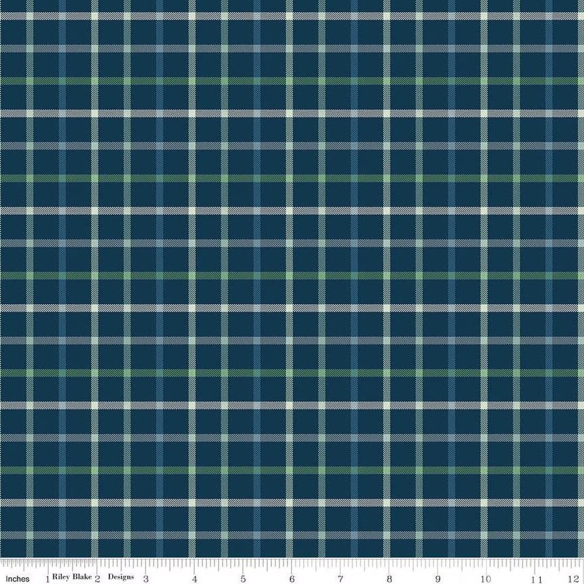 PLAID - VENTURE CLUB Camper Navy Yardage