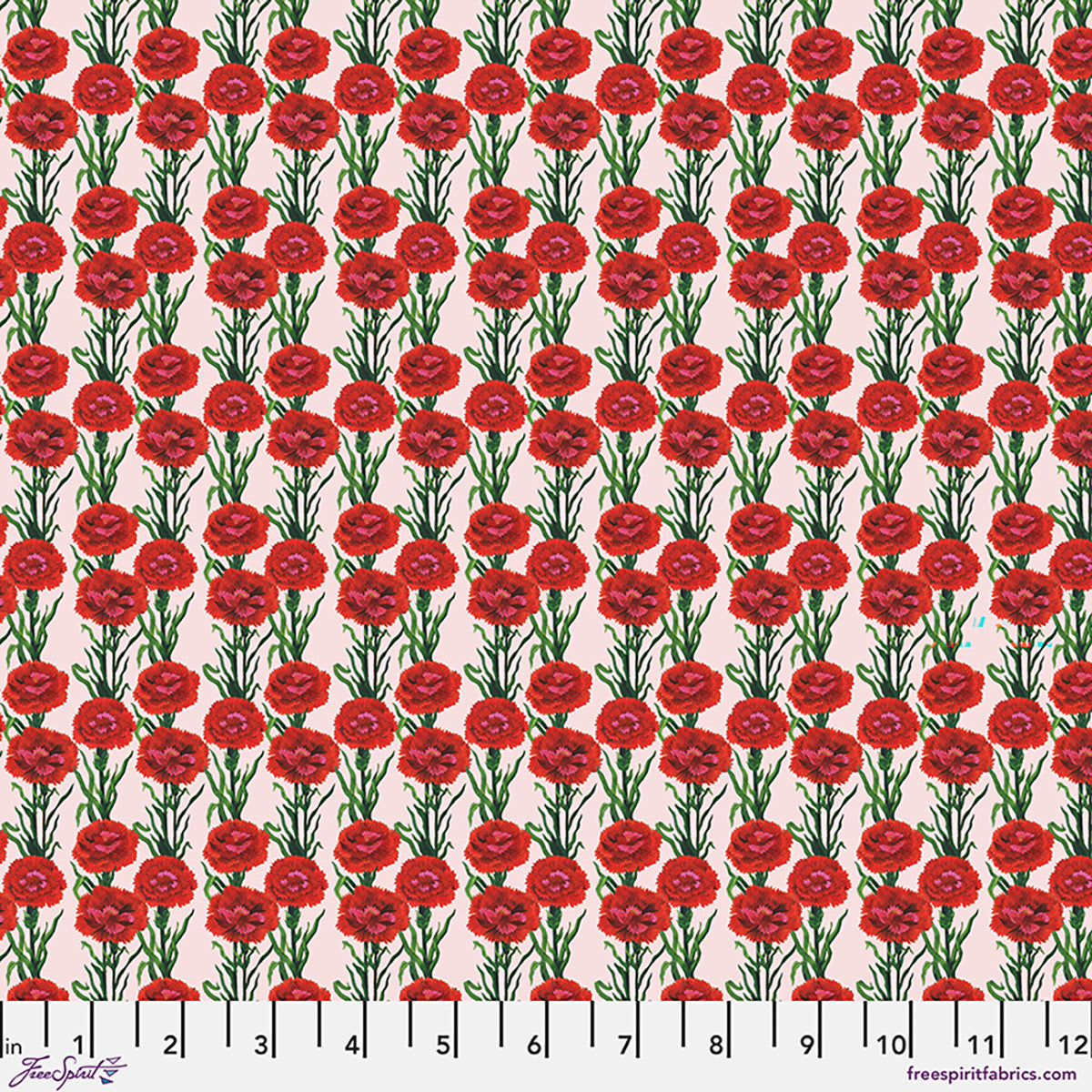 SECRET GARDEN Carnation Red Yardage