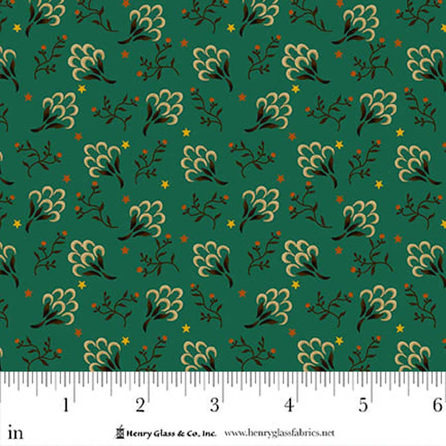 FLOWER POT PRINTS Clover Patch Teal Yardage