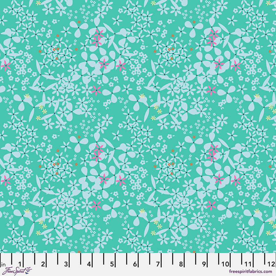1 3/4 yards MARKET DAYS Doodah Aqua Remnant