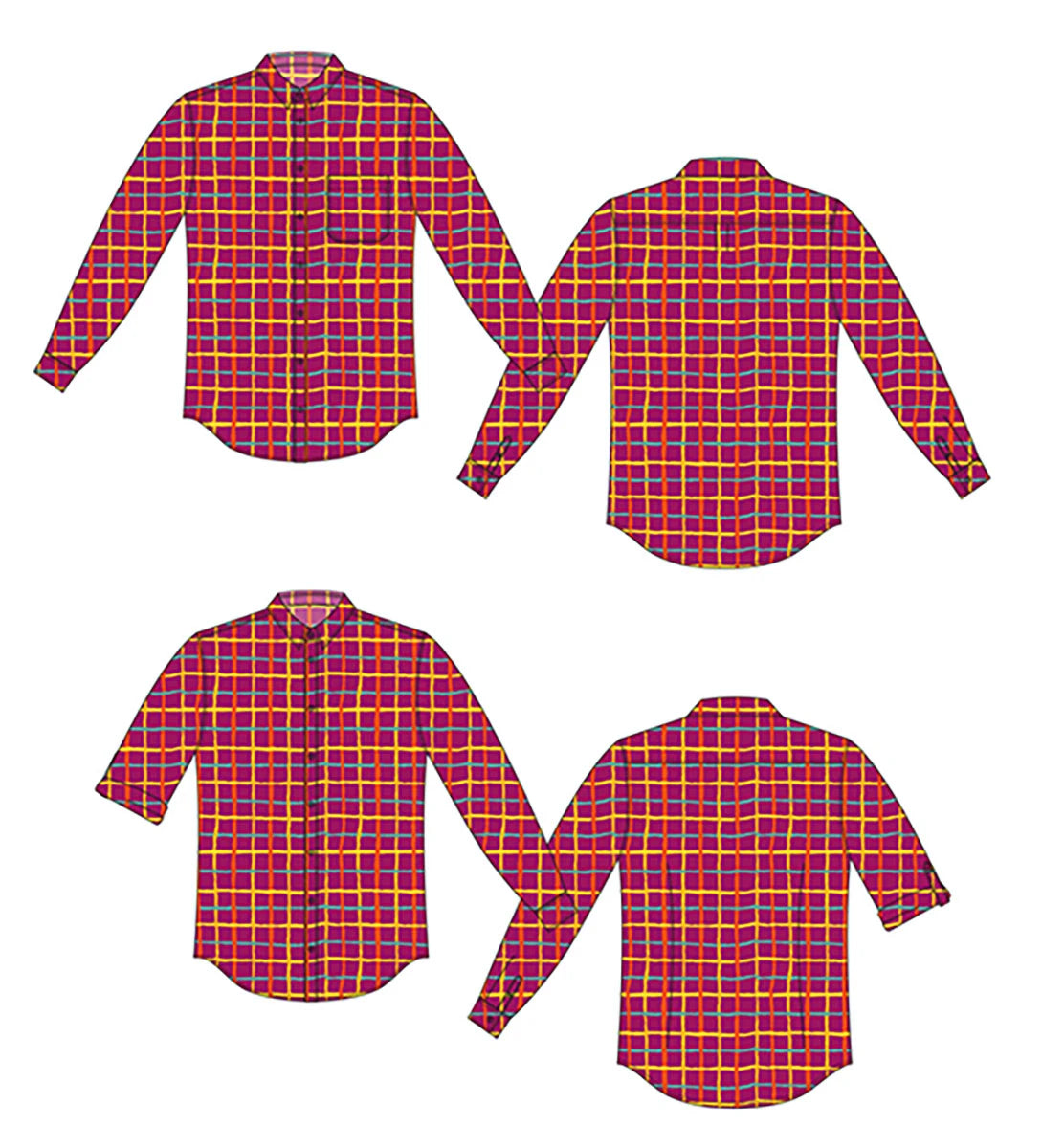 KAFFE COLLECTIVE AUG 2026 Grid - Magenta Yardage
