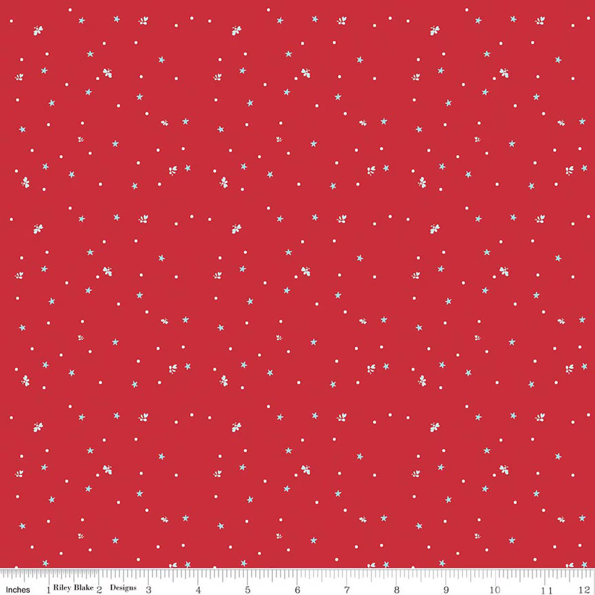 FIREWORK FIELDS Fireflies Red Yardage