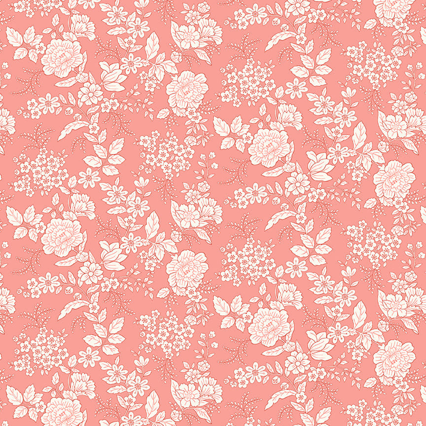 TRANQUILITY Floral Pink Yardage