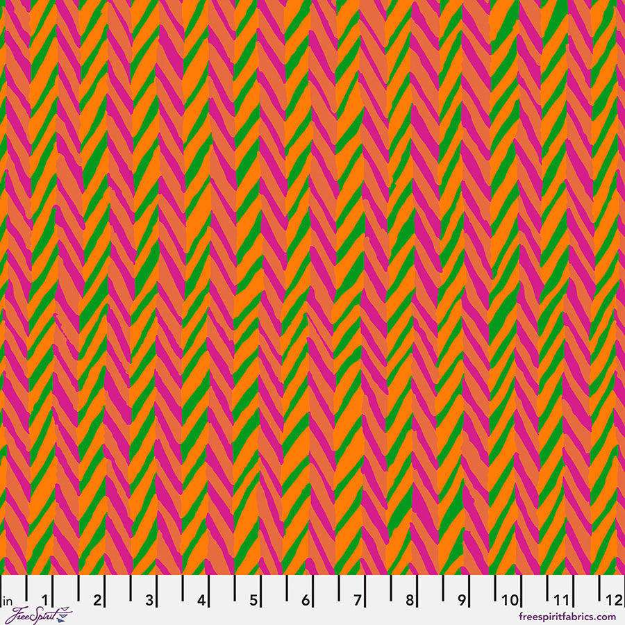 KAFFE FASSETT COLLECTIVE Herringbone Stripe Orange Yardage