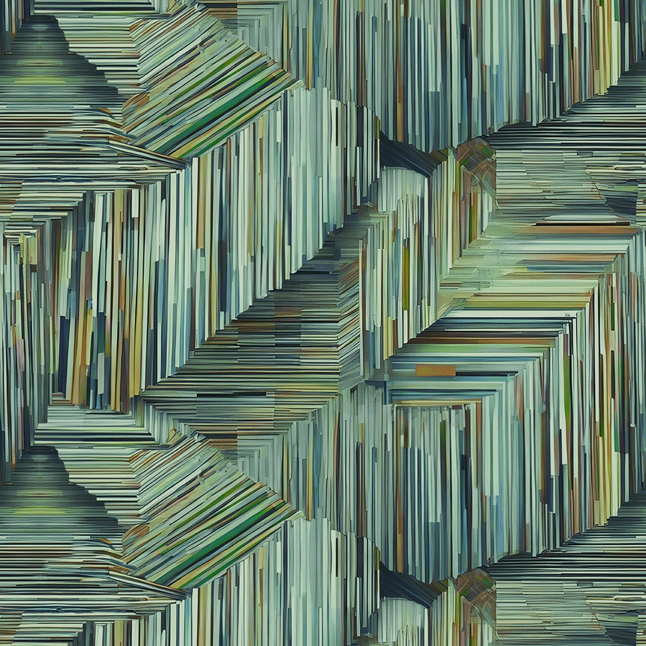 I WALK THE LINE 118" Line Art Geometric Emerald Wide Back Yardage