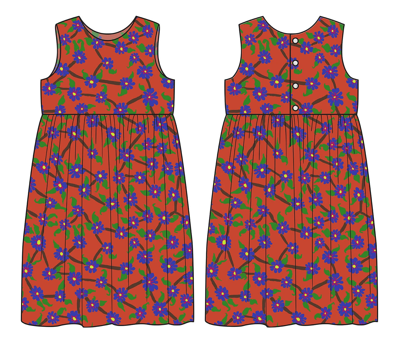 KAFFE COLLECTIVE AUG 2026 Mayflower - Red Yardage