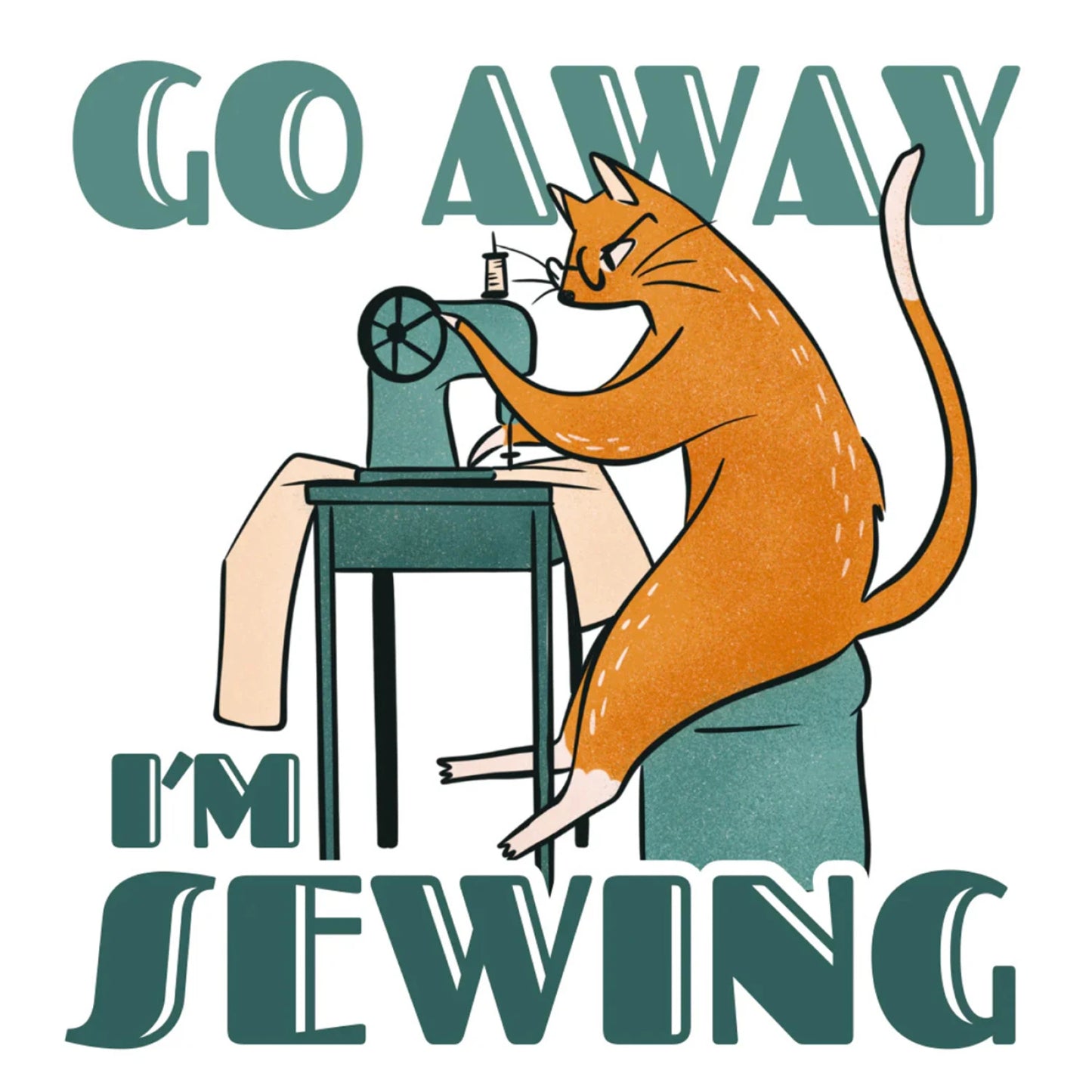 "Go Away I'm Sewing" Sticker