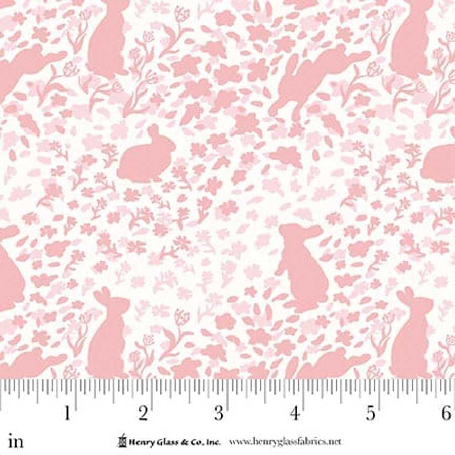 MY DARLING UNICORN Monotone Bunnies Pink Yardage