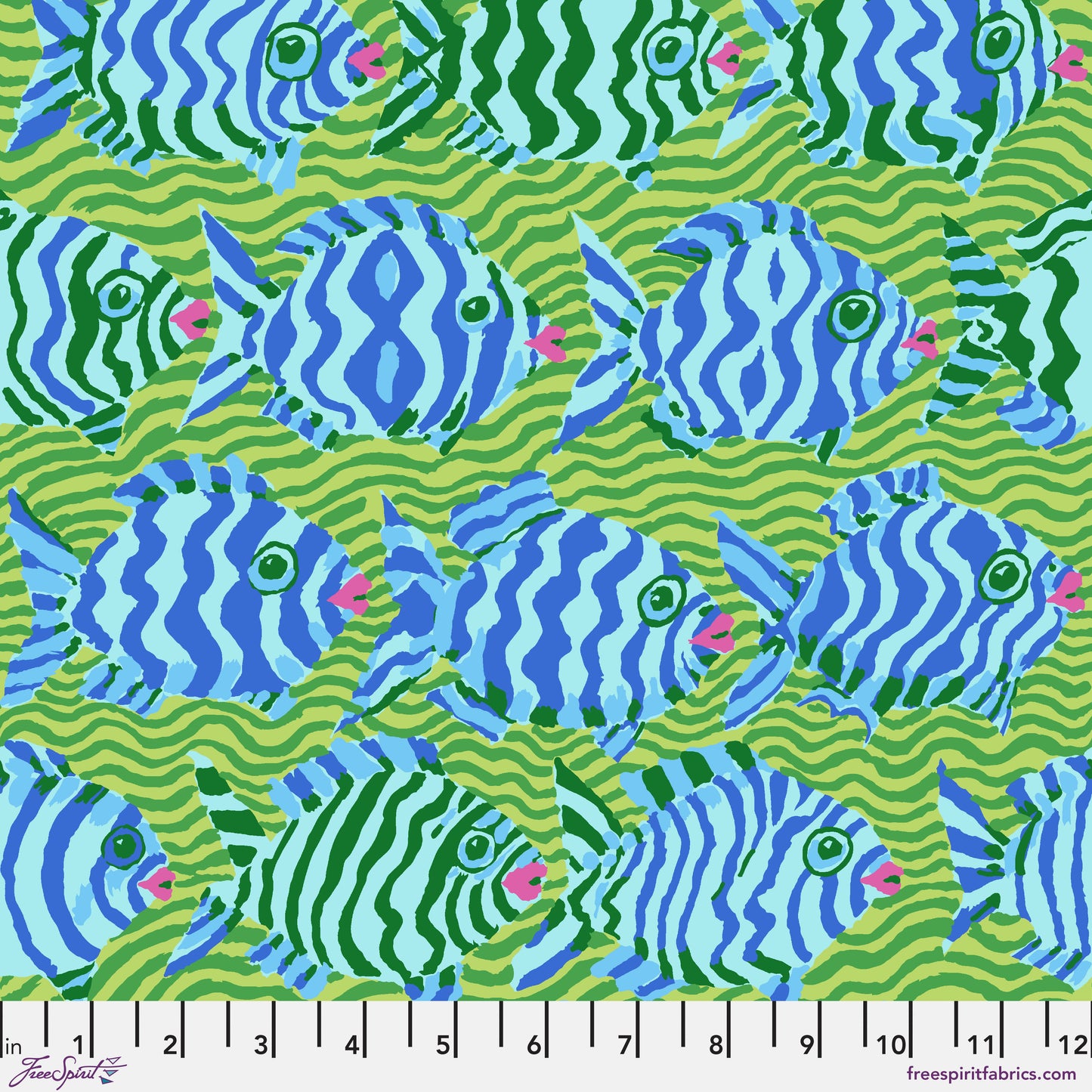 KAFFE FASSETT COLLECTIVE Minnows Lime Yardage