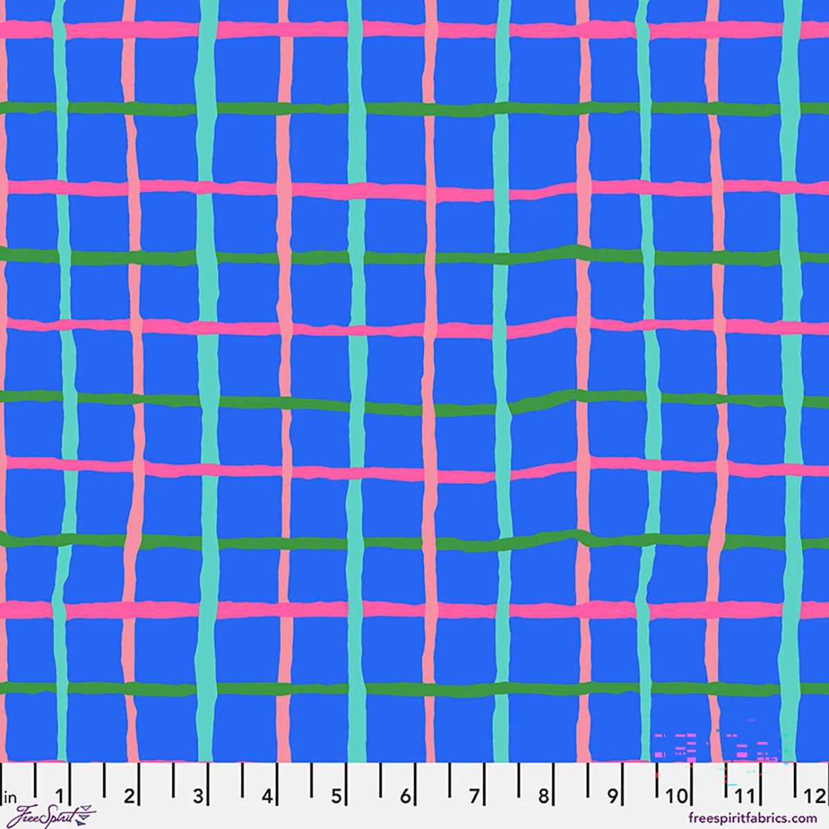 KAFFE COLLECTIVE AUG 2026 Grid - Blue Yardage