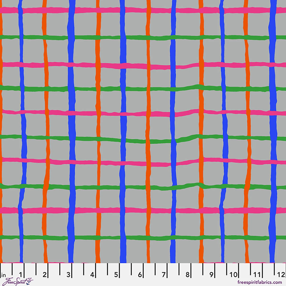 KAFFE COLLECTIVE AUG 2026 Grid - Grey Yardage