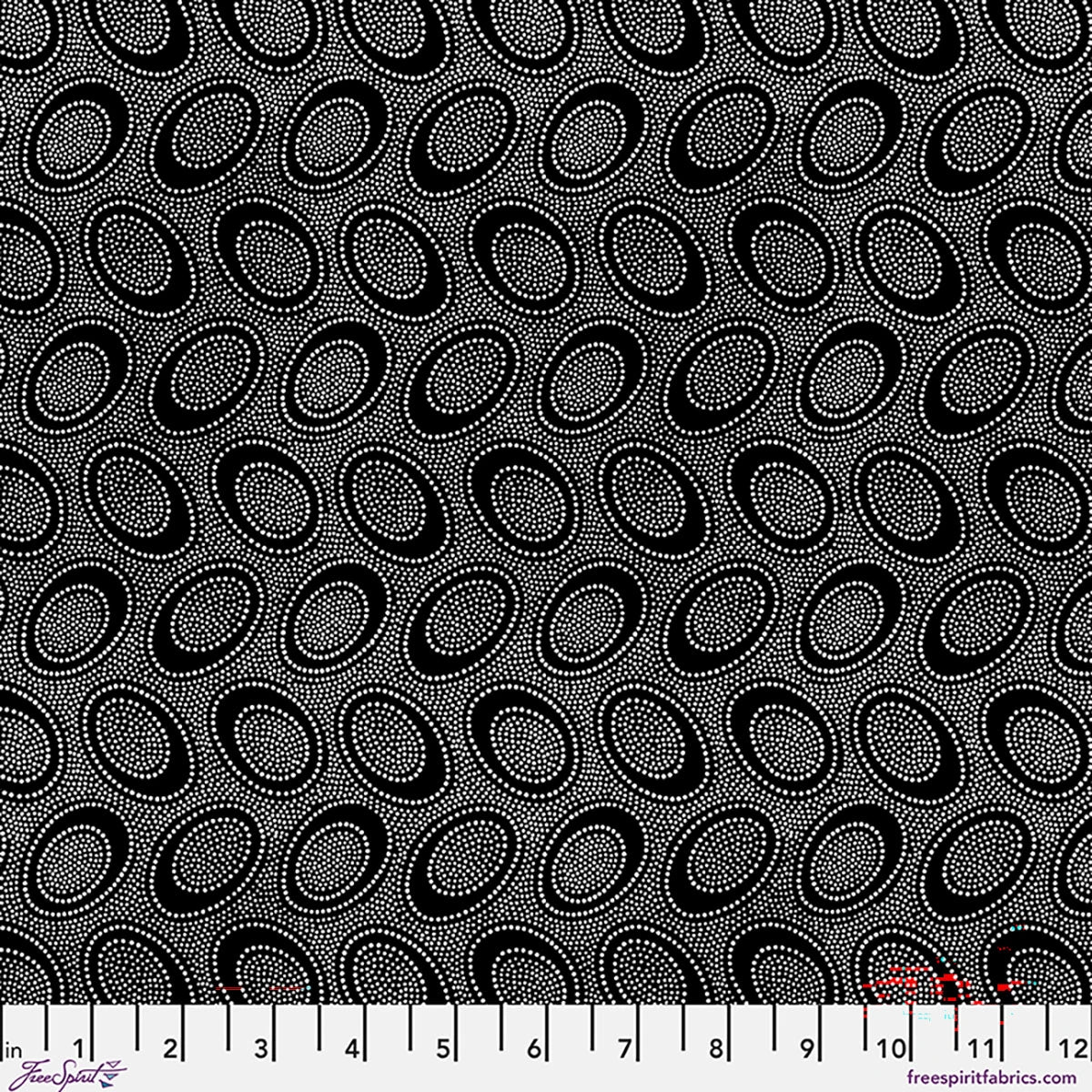 KAFFE COLLECTIVE AUG 2026 Aboriginal Dot - Black Yardage