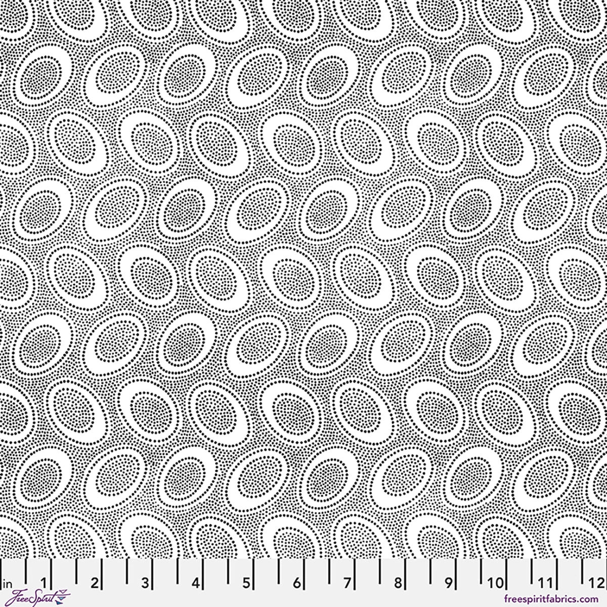 KAFFE COLLECTIVE AUG 2026 Aboriginal Dot - White Yardage
