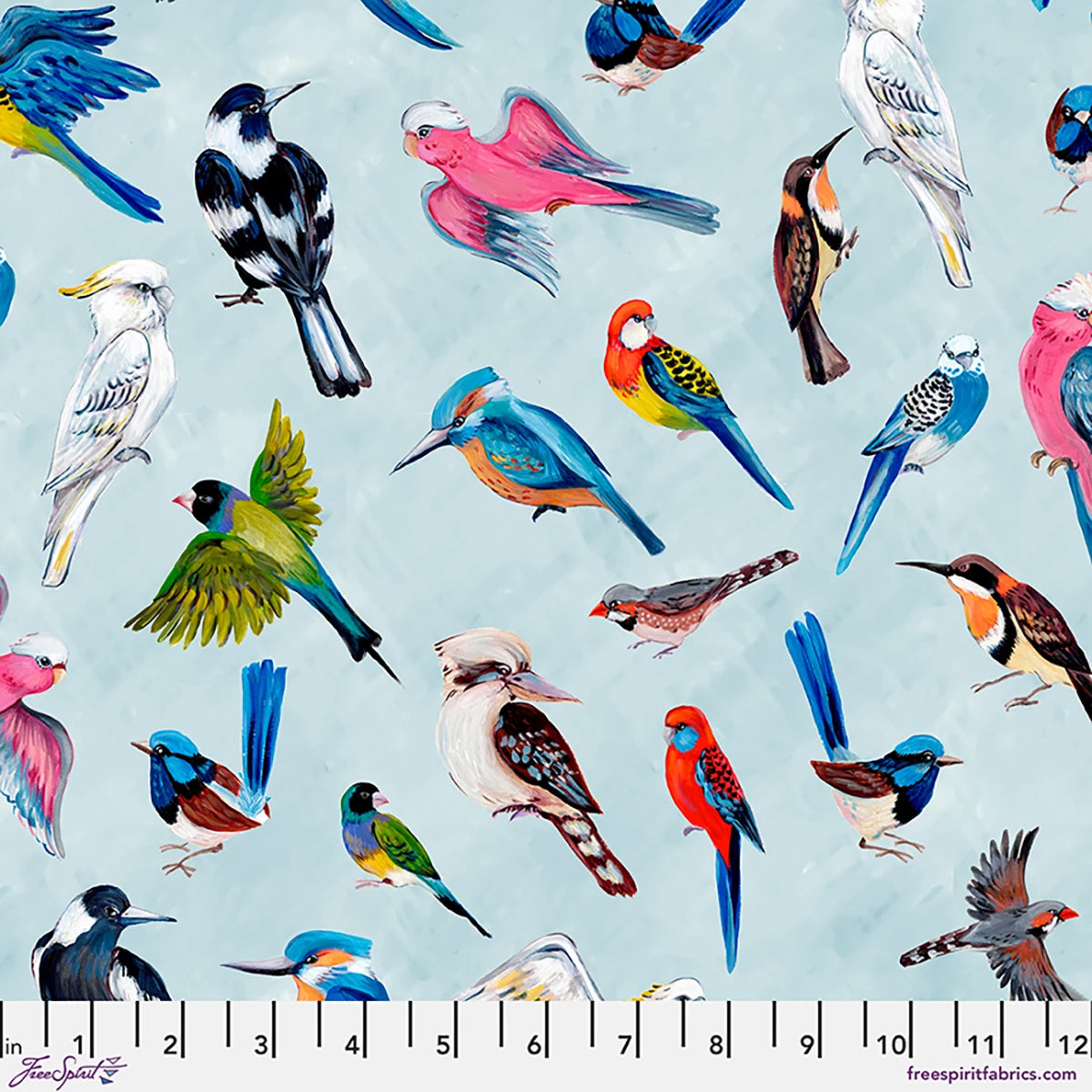 BIRDS OF A FEATHER All the Birds Sky Yardage
