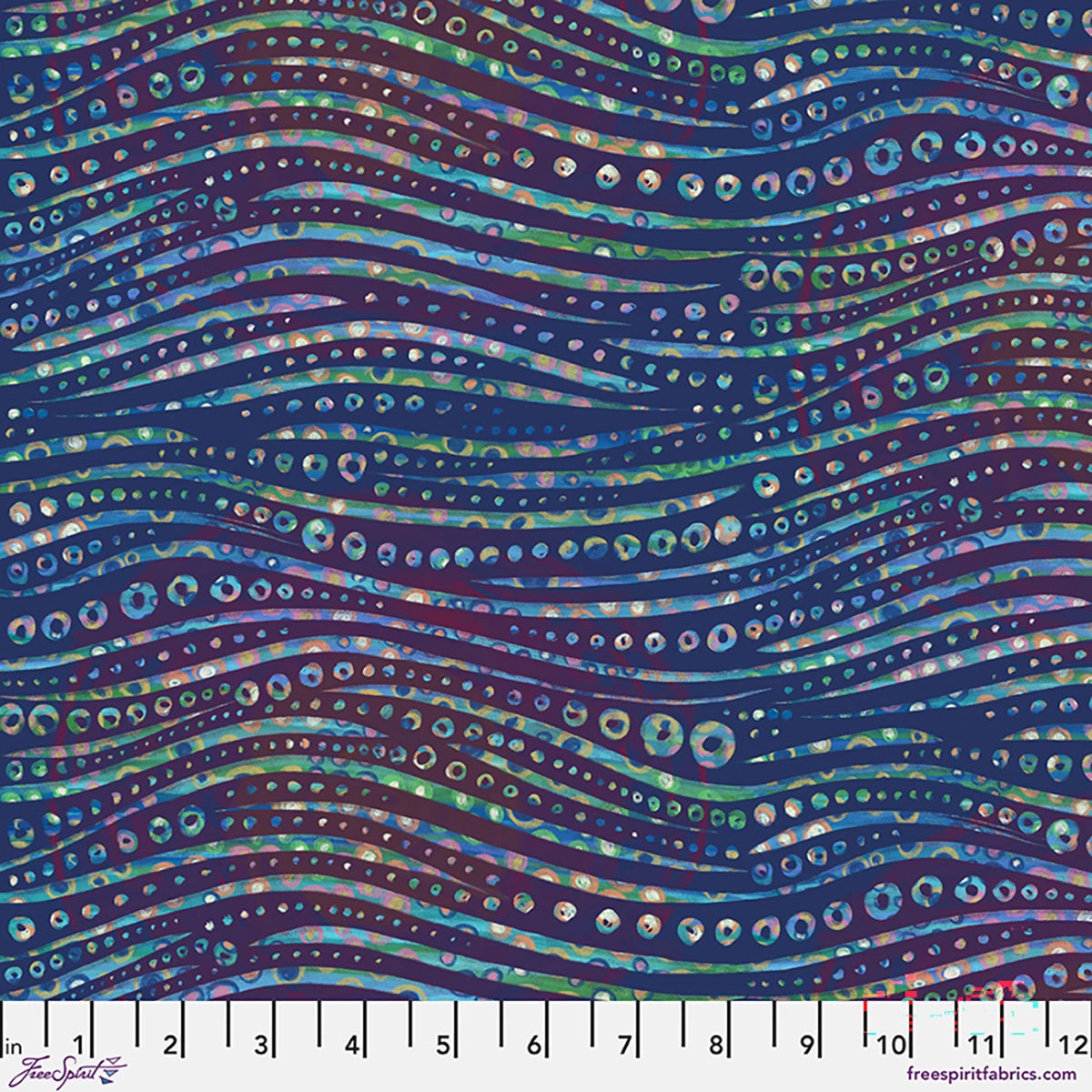 BIRDS OF A FEATHER Wave Midnight Yardage