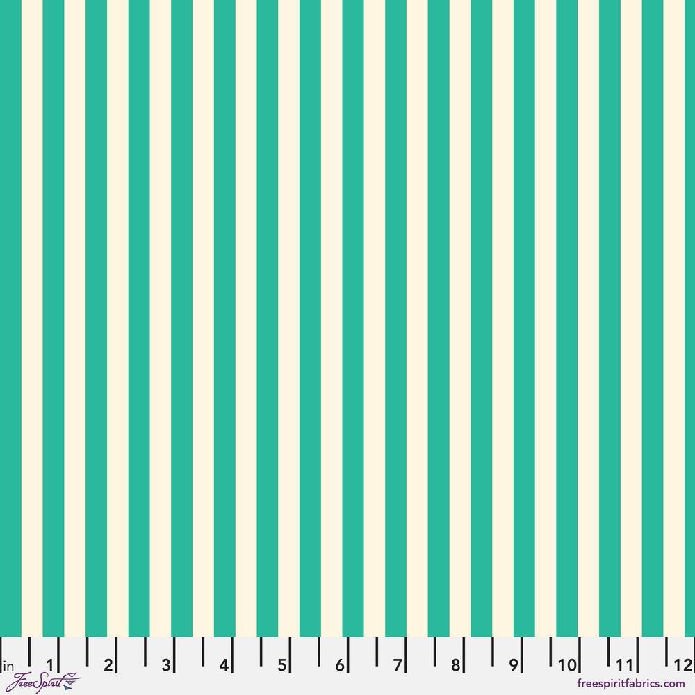VIBRANT BOTANICA Striped Horizon - Fresh Mint Yardage