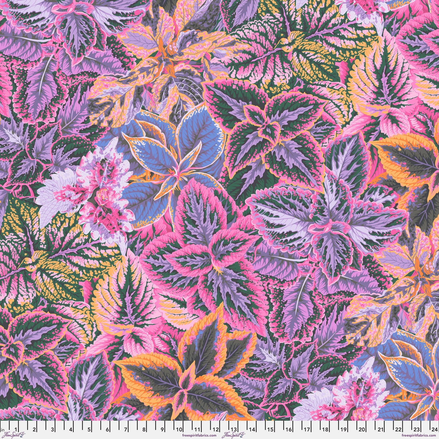 KAFFE FASSETT COLLECTIVE Bold Leaves Pink Yardage