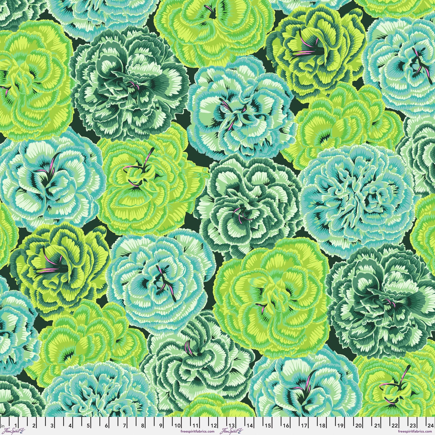 KAFFE FASSETT COLLECTIVE Picotee Carnations Green Yardage