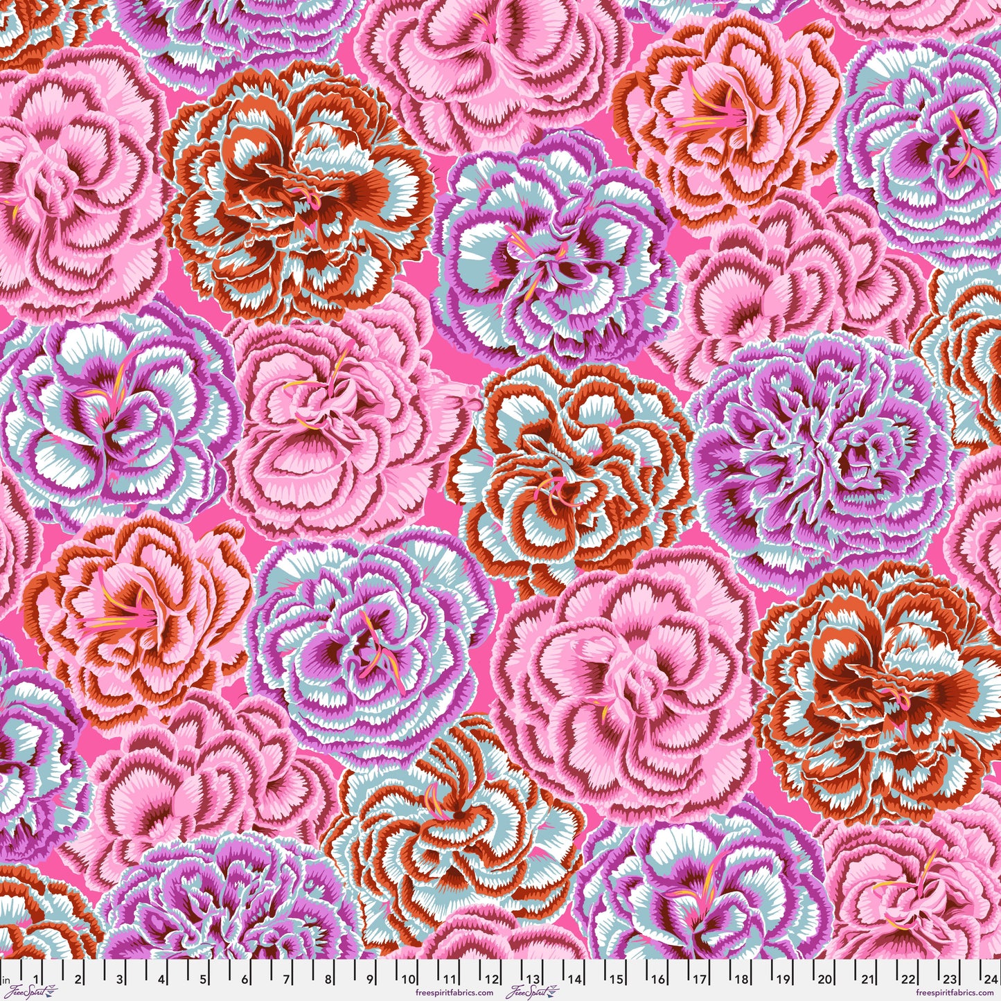 KAFFE FASSETT COLLECTIVE Picotee Carnations Pink Yardage