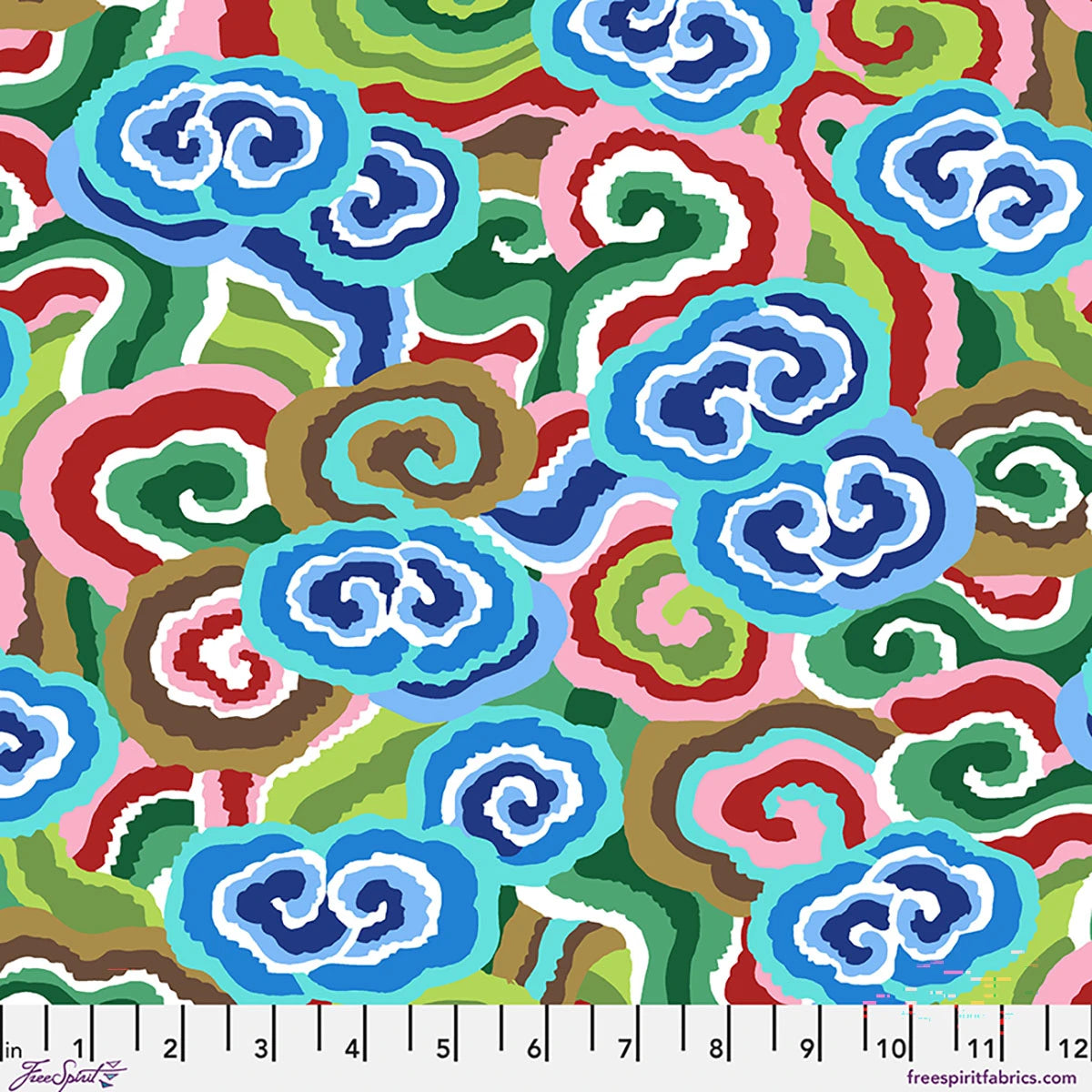 KAFFE COLLECTIVE AUG 2026 Cloud Scrolls - Blue Yardage