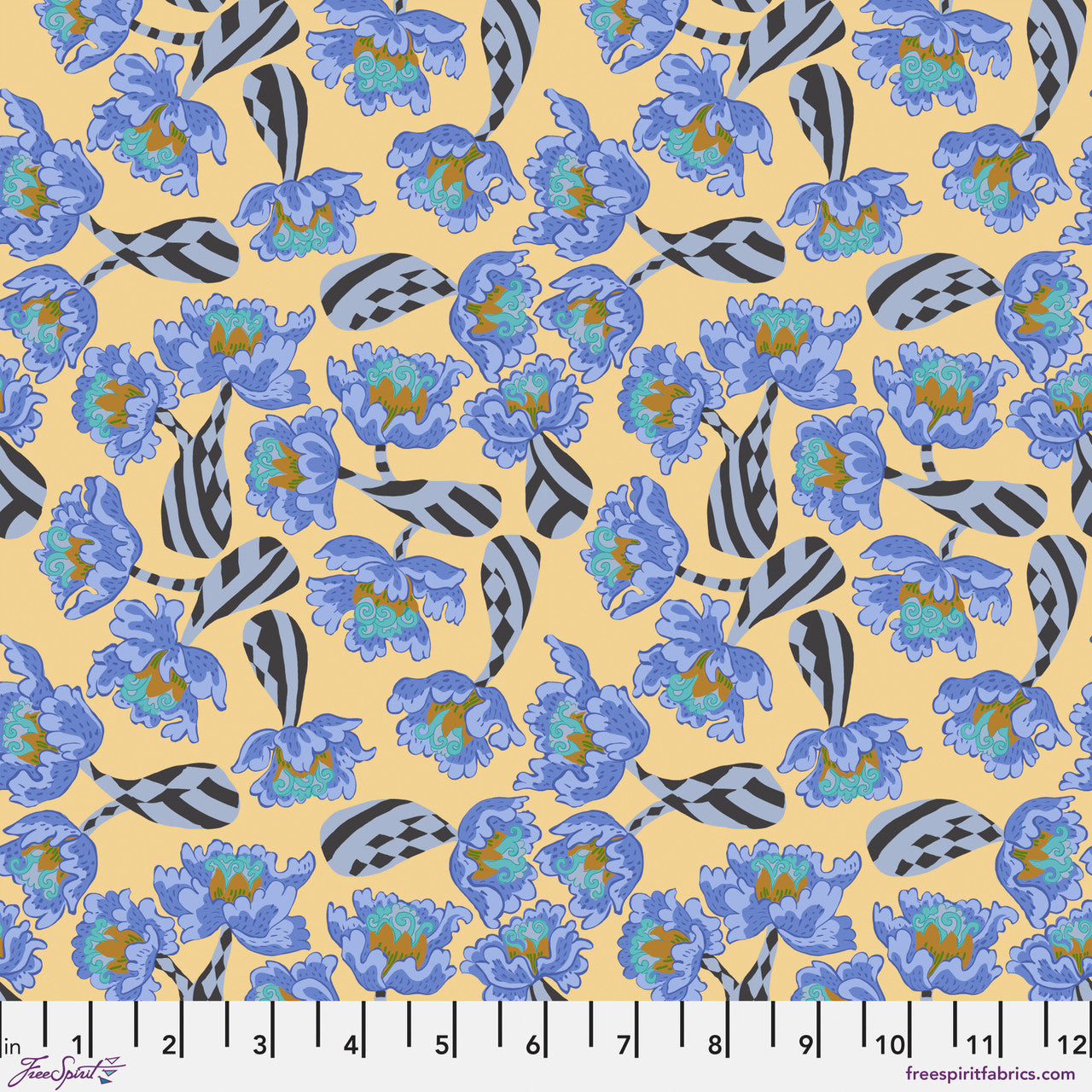 BLOSTMA & SONG Peony Bones Lemon Yardage