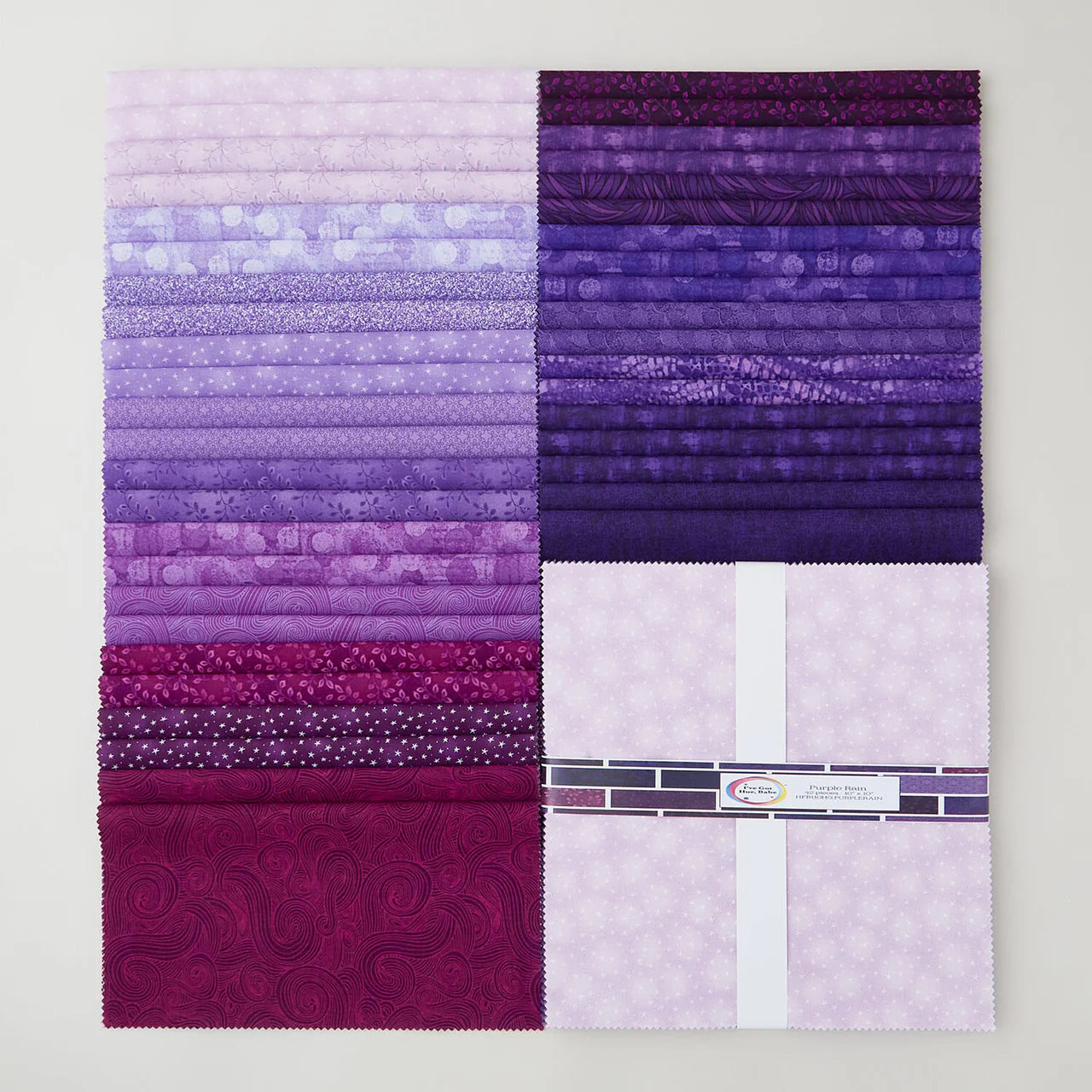 I'VE GOT HUE, BABE Purple Rain 10" Charm Pack