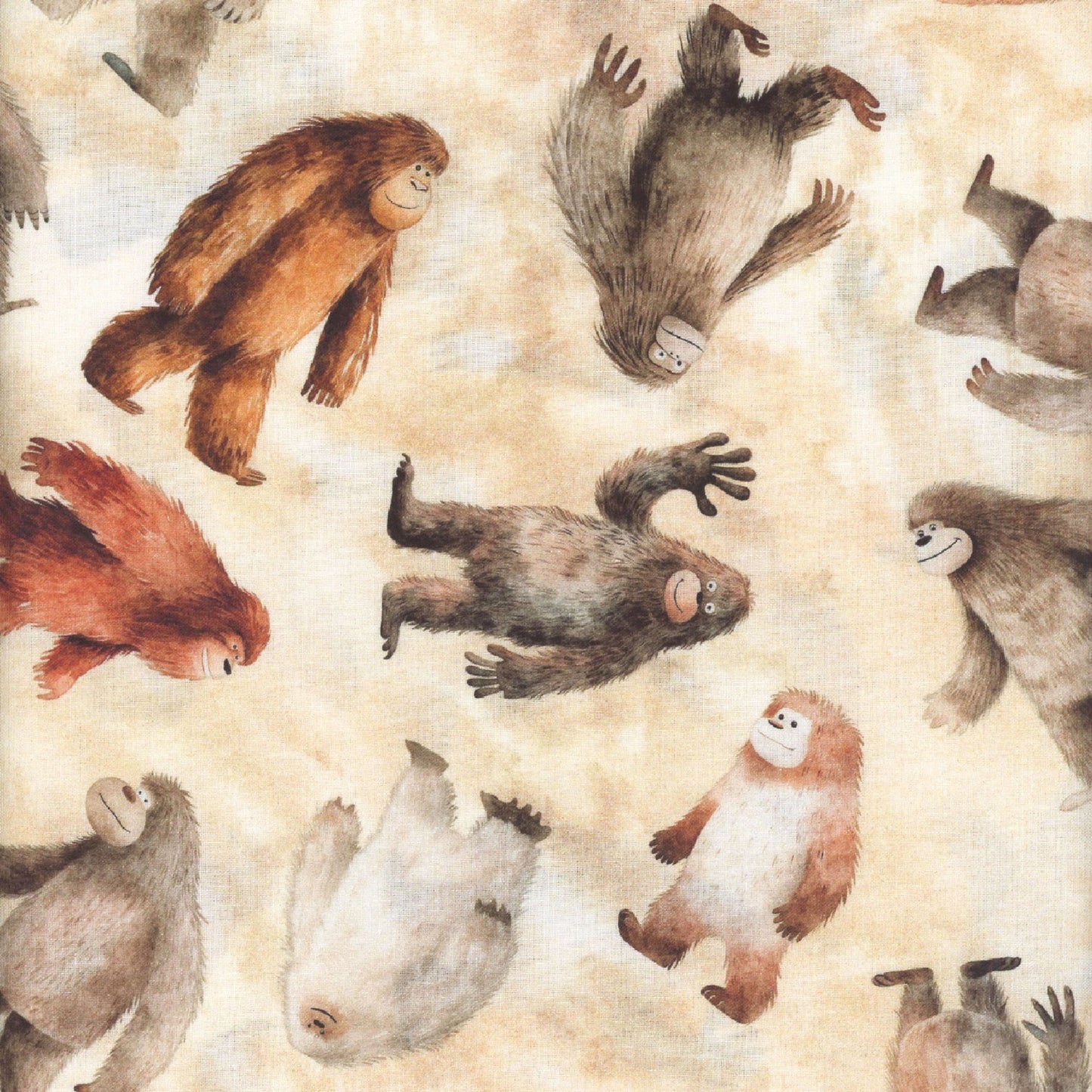 4 1/2 yards BIGFOOT Cream Tossed Bigfoot Yardage