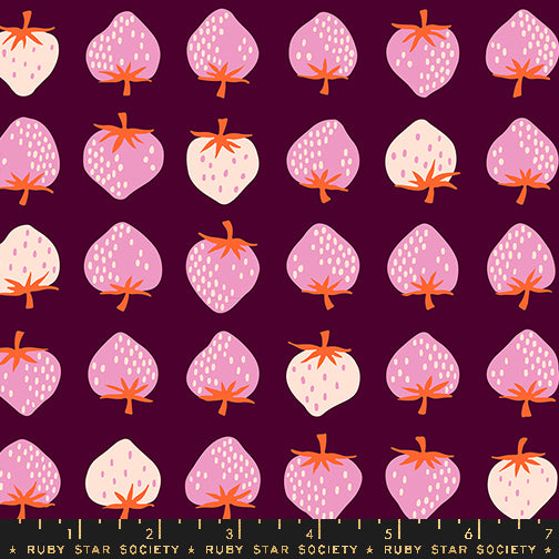 STRAWBERRY Deep Plum Strawberry Yardage