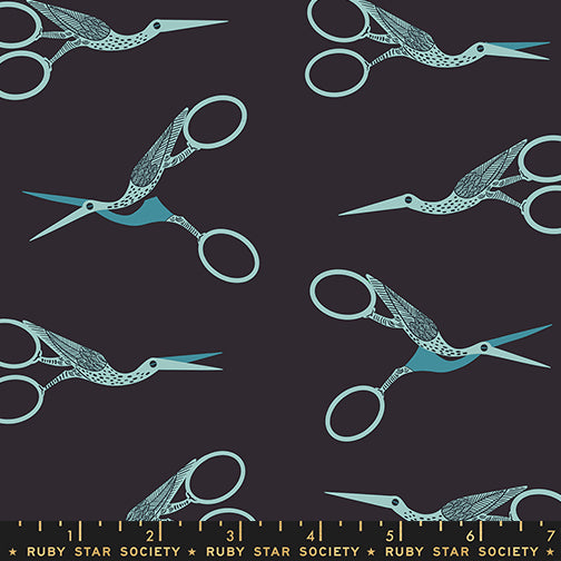 1 800 NOTION Soft Black Stork Scissors Yardage