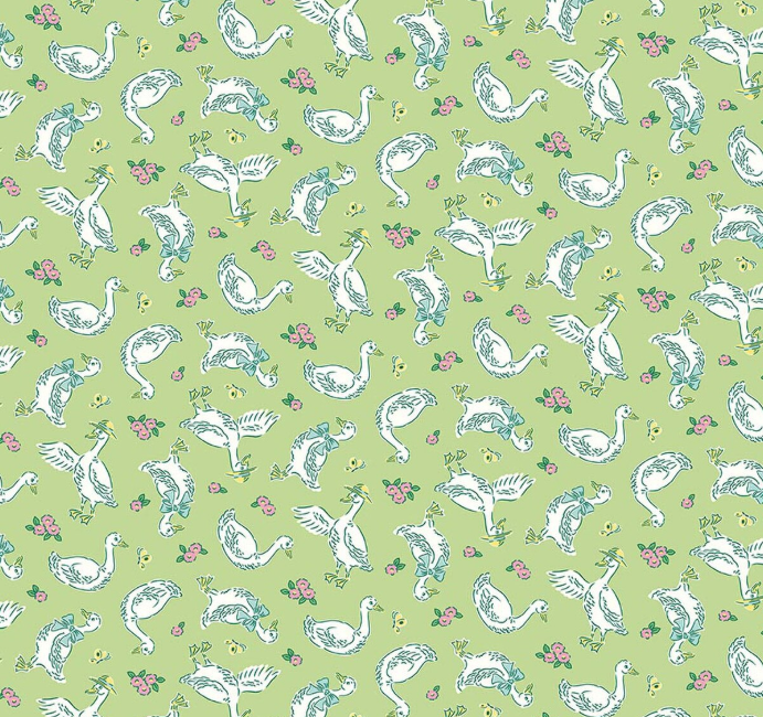 Traditional 30's Geese Green