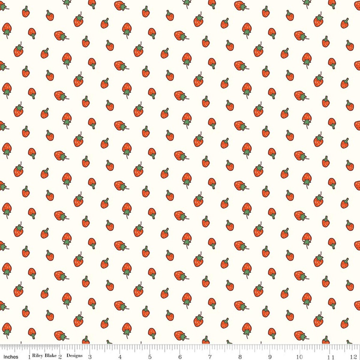 3 yards SERENDIPITY 2 Strawberries Cream Remnant