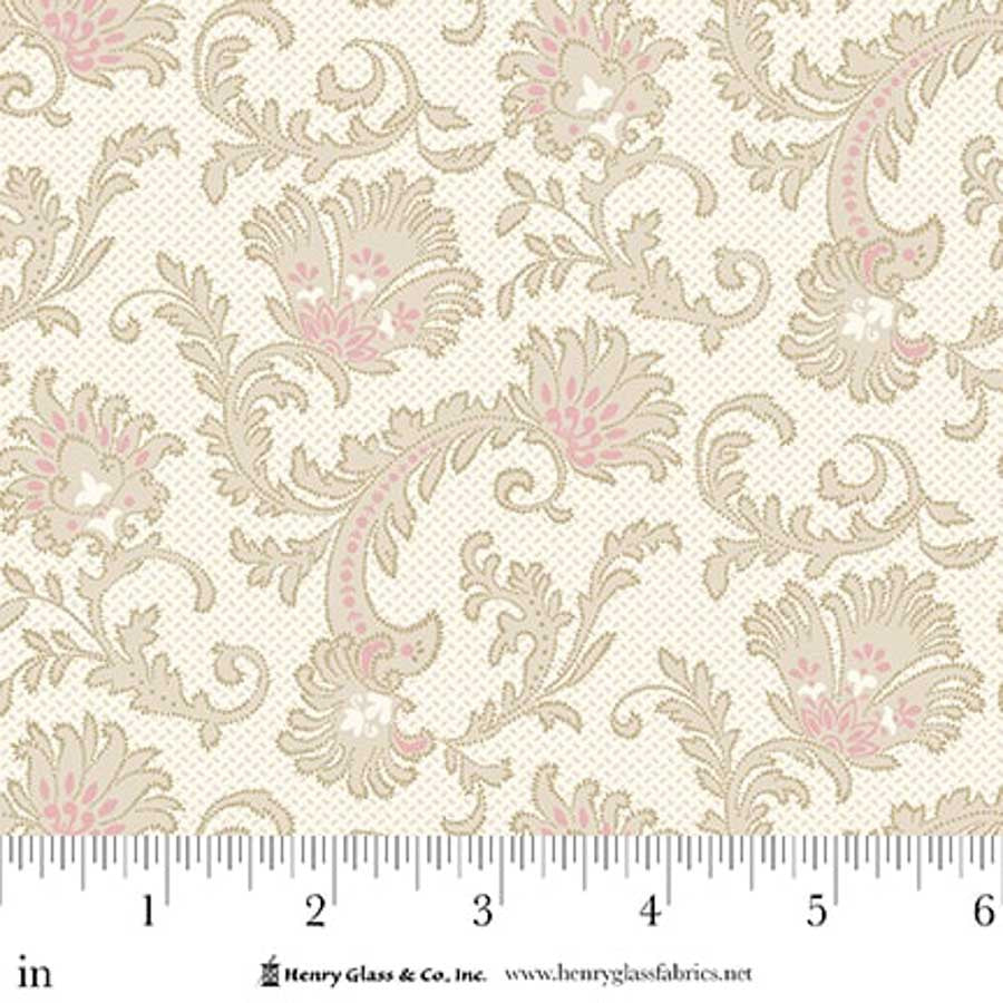 CANDLELIGHT & ROMANCE Stylized Floral Sprays Cream 118" Wide Back Yardage